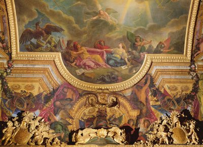The Strategy of the Spanish Ruined by the Taking of Ghent, ceiling painting from the Galerie des Glaces by Charles Le Brun